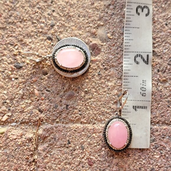 Absolutely stunning rare rose quartz black spinel diamond 925 sterling silver ea - Picture 4 of 16